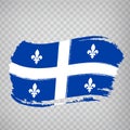 Flag of Quebec brush strokes. FlagÃÂ  Quebec Province of Canada on transparent background Royalty Free Stock Photo